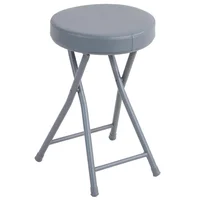 Banco Dobrável em Pu Cinza Just Home Collection