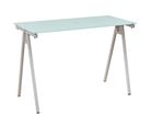 Mesa de Escritório com Tampo de Vidro Cor Branco 110x50x76 Just Home Collection