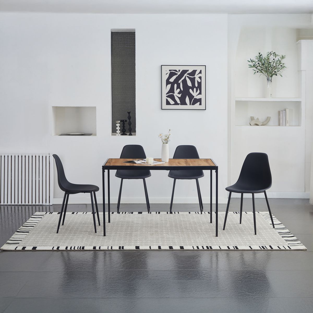 Conjunto de Jantar Mesa com 4 Cadeiras Aramissa Just Home Collection, marca Just Home Collection - Foto 2