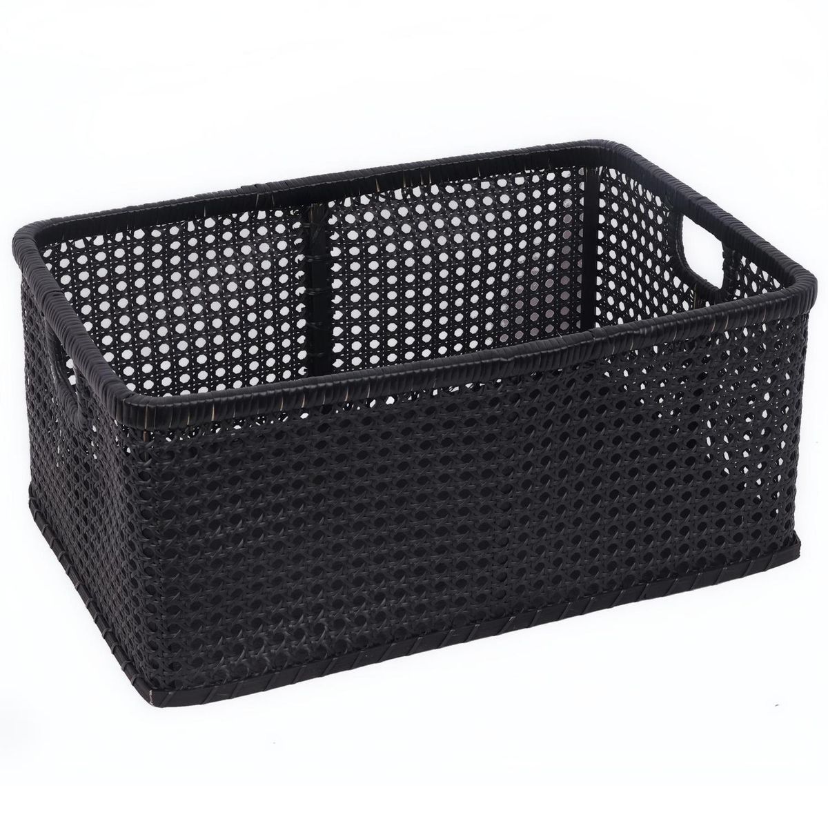 Cesto Trançado Preto 46 X 31 X 20 Cm Just Home Collection, marca Just Home Collection - Foto Principal