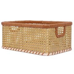 Cesto Trançado Natural 35 X 24 X 15 Cm Just Home Collection