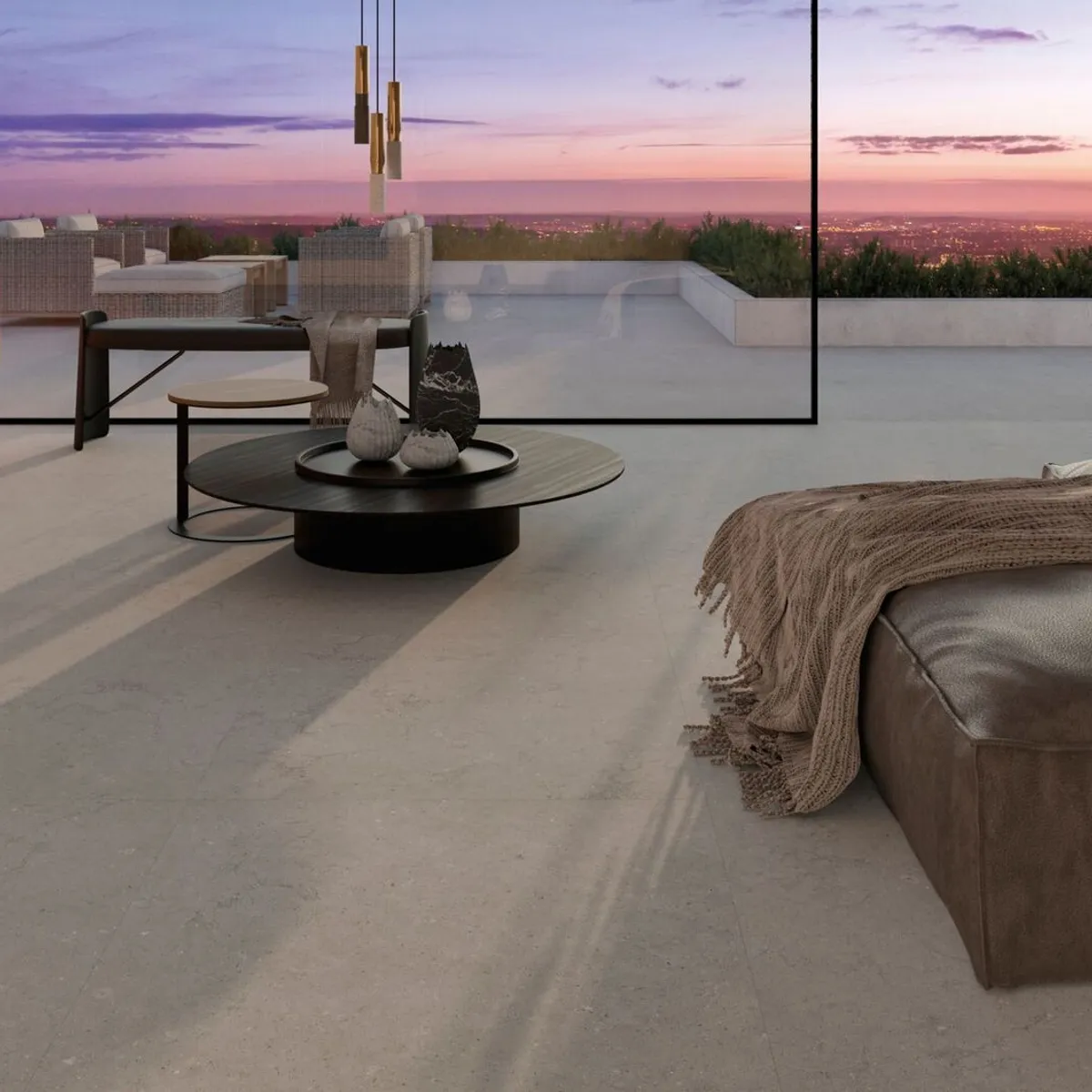 Porcelanato Retificado Acetinado Natural Lounge Sgr Cinza Interno/externo 90x90cm Caixa 1,62m² Portinari, marca Portinari - Foto 2