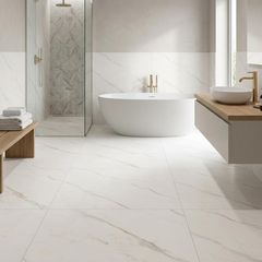 Porcelanato Retificado Acetinado Natural Ópera Covelano Branco Interno/externo 90x90cm Caixa 1,62m² Portinari