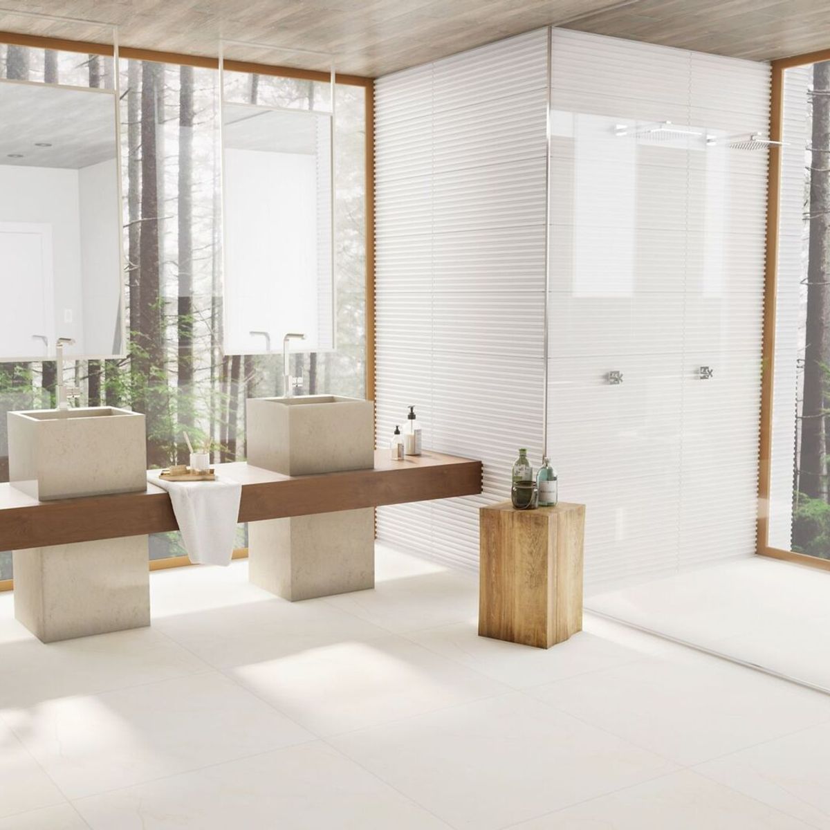 Porcelanato Acetinado Esmaltado Branco 80X80cm Portobello Retificado Caixa 2,55m² Marmore Bianco, marca Portobello - Foto 2