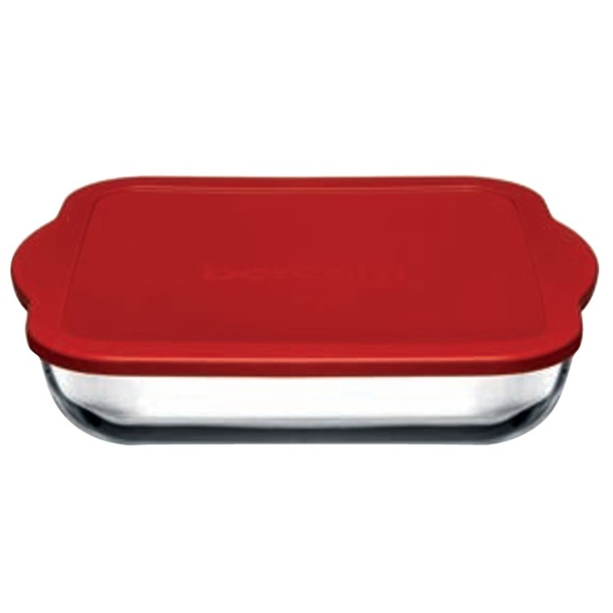 Travessa de Vidro com Tampa Plastica Retangular 3200ml Vermelha Borcam, marca Borcam - Foto Principal