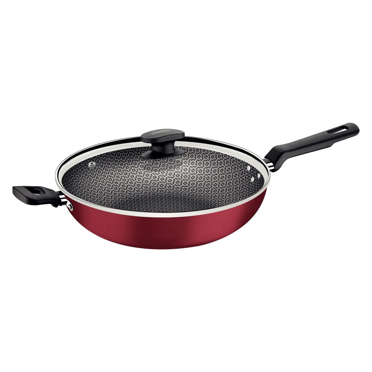 Wok com Tampa 28cm Antiaderente Loreto Vermelho Tramontina, marca Tramontina - Foto Principal