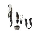 Kit para Vinho 4 Pecas Inox Preto
