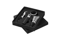 Kit para Vinho 4 Pecas Inox Preto
