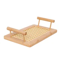 Bandeja Retangular 25cm Bambu com Alça Natural
