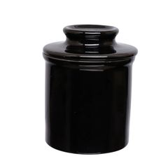 Manteigueira 10cm Porcelana Francesa Manhattan Preto