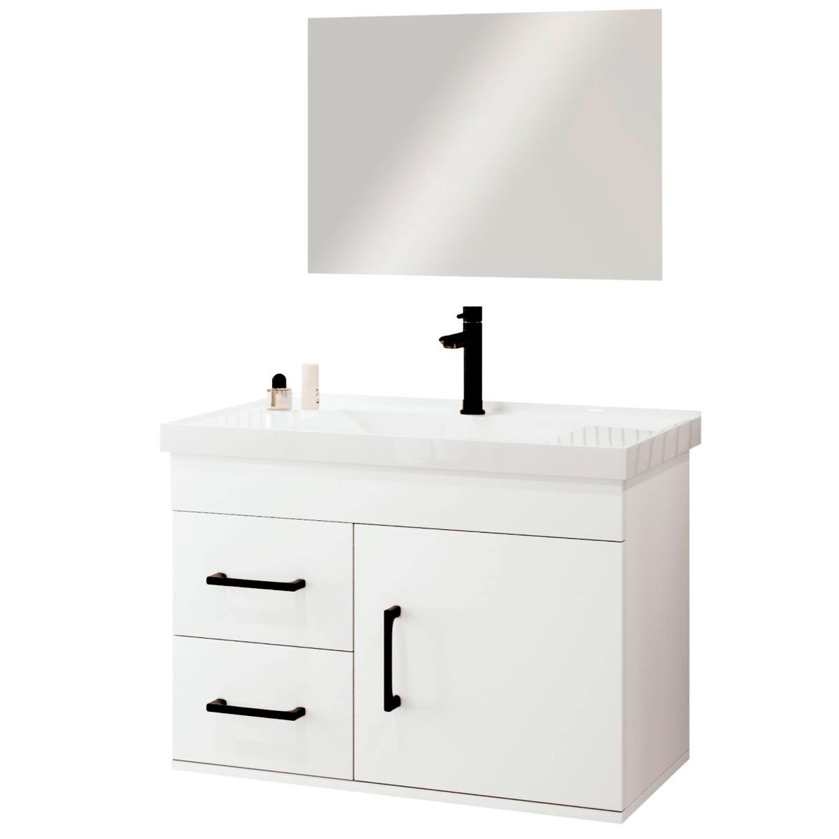 Gabinete para Banheiro com Cuba Espelho e Torneira Onix 63cm Branco Astral Design, marca Astral Designer - Foto Principal
