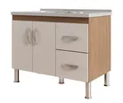 Gabinete para Cozinha Karson 94cm Freijó/titanium Mgm