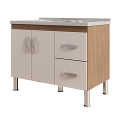 Gabinete para Cozinha Karson 94cm Freijó/titanium Mgm