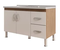 Balcão Cozinha Karson 1,14MT Freijó Off White Mgm