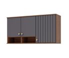 Armario Aereo de Cozinha Agata 114cm Freijo/titanium Mgm