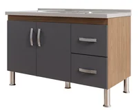 Balcão Cozinha Karson 1,15MT Freijó Titanium Mgm