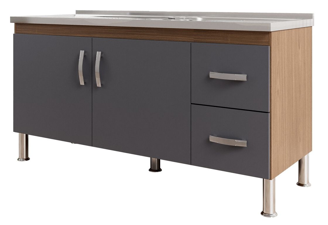 Gabinete para Cozinha Karson 144cm Freijó/titanium Mgm | Sodimac