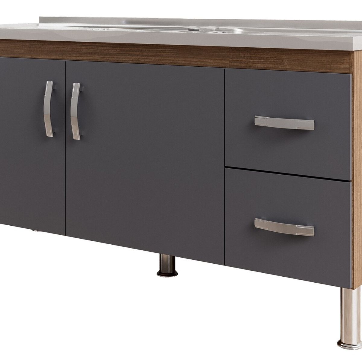 Gabinete para Cozinha Karson 144cm Freijó/titanium Mgm, marca Mgm - Foto Principal