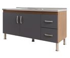 Gabinete para Cozinha Karson 144cm Freijó/titanium Mgm