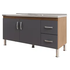 Gabinete para Cozinha Karson 144cm Freijó/titanium Mgm