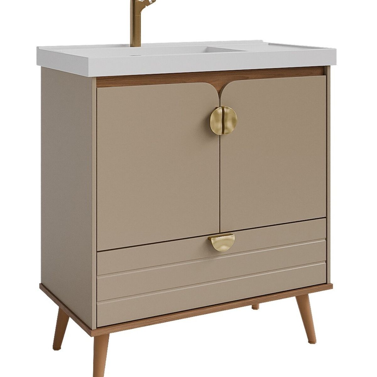 Gabinete para Banheiro Trancoso 80cm Freijó/cappuccino Mgm, marca  - Foto Principal