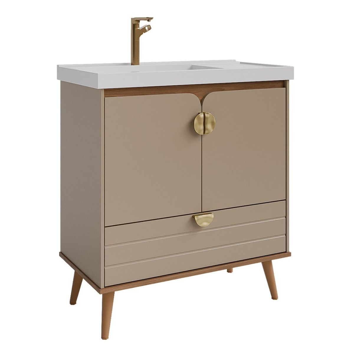 Gabinete para Banheiro Trancoso 80cm Freijó/cappuccino Mgm, marca  - Foto Principal