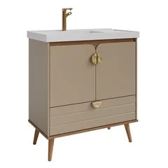 Gabinete para Banheiro Trancoso 80cm Freijó/cappuccino Mgm