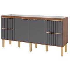 Gabinete para Cozinha Agata 174cm Titanium/freijó Mgm