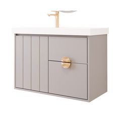 Gabinete para Banheiro Copenhague 80cm Platina Mgm