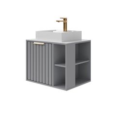 Gabinete para Banheiro Noruega 60cm Platina Mgm
