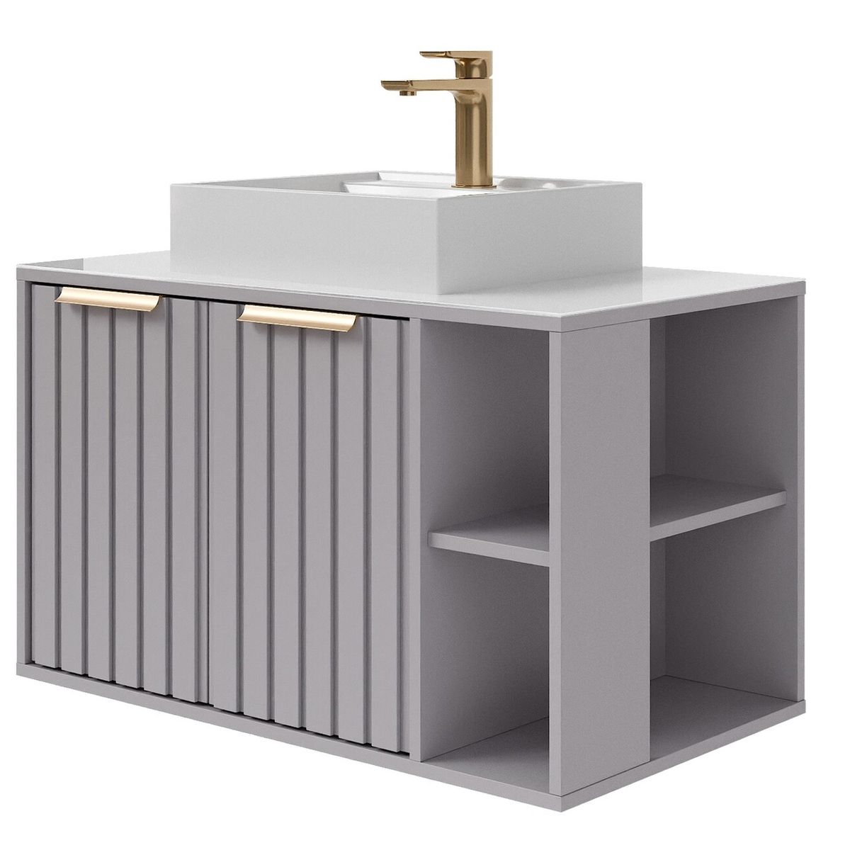 Gabinete para Banheiro Noruega 80cm Platina Mgm, marca Mgm - Foto Principal
