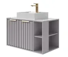 Gabinete para Banheiro Noruega 80cm Platina Mgm