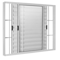 Ecosul Janela Veneziana 3 Folhas Móveis Sem Grade Vidro Liso 100x120 Branco Esquadrisul
