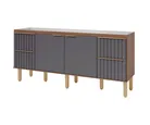 Gabinete para Cozinha Agata 194cm Titanium/freijó Mgm