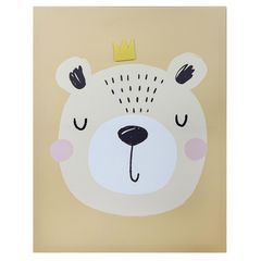 Quadro Infantil Urso com Coroa 40x50 Just Home Collection