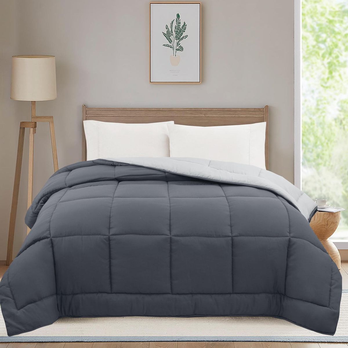 Edredom Bicolor Liso 220x240 Cinza Just Home Collection, marca Just Home Collection - Foto 2