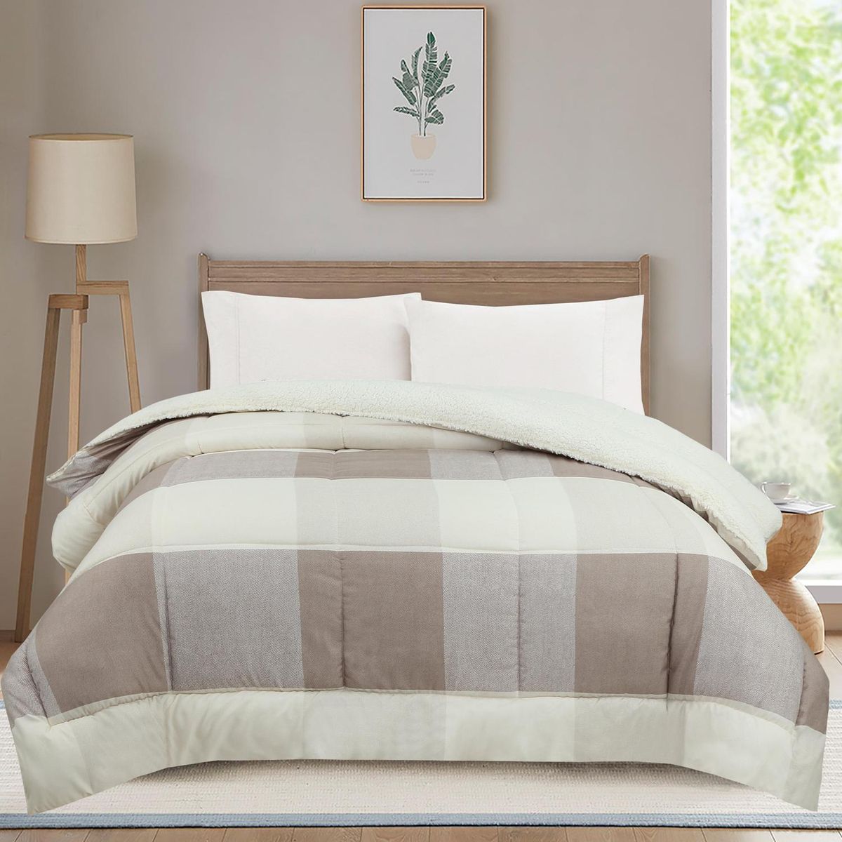 Edredom Cuadrille 220x240 Bege Just Home Collection, marca Just Home Collection - Foto 2