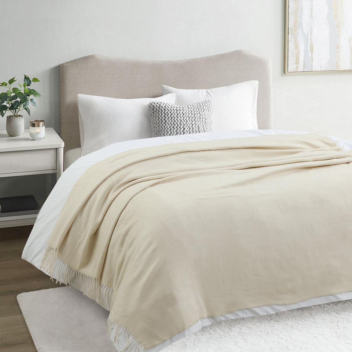 Cobertor Tecido 130x160 Bege Just Home Collection, marca Just Home Collection - Foto 2