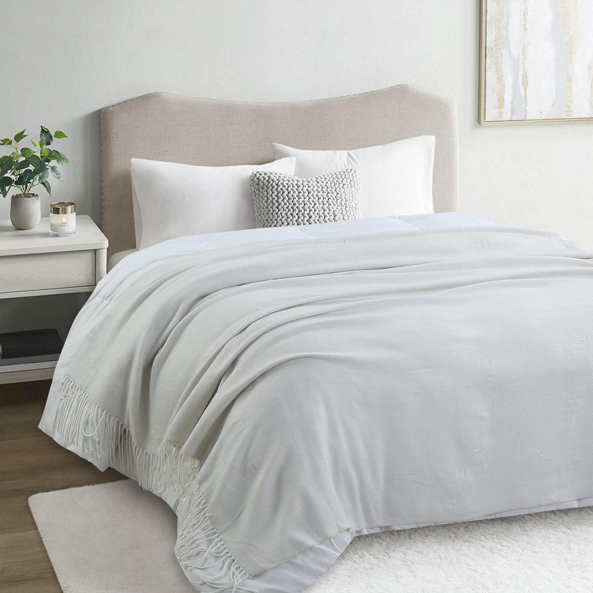 Cobertor Tecido 130x160 Cinza Just Home Collection, marca Just Home Collection - Foto 2