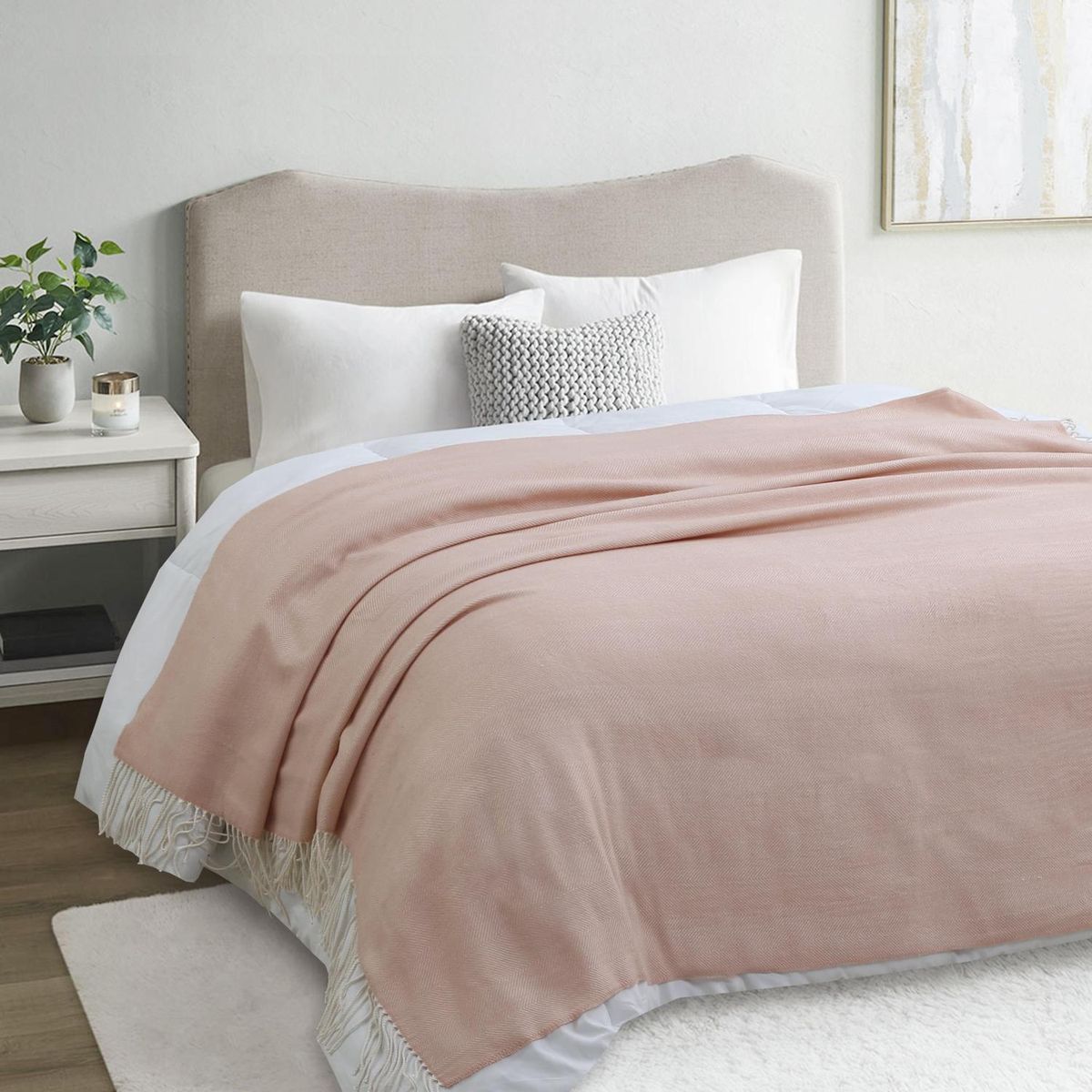 Cobertor Tecido 130x160 Rosa Just Home Collection, marca Just Home Collection - Foto 2