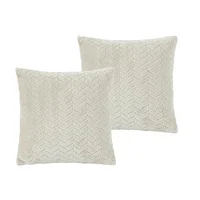 Conjunto de 2 Almofadas Flanel 40x40 Bege Just Home Collection