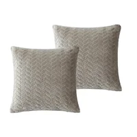 Conjunto de 2 Almofadas Flanel 40x40 Taupe Just Home Collection