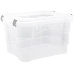 Caixa organizadora transparente com travas 25L Jaguar