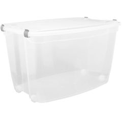 Caixa transparente com travas e rodinhas 78L Jaguar