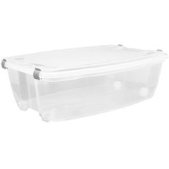 Caixa transparente com travas e rodinhas 38L Jaguar