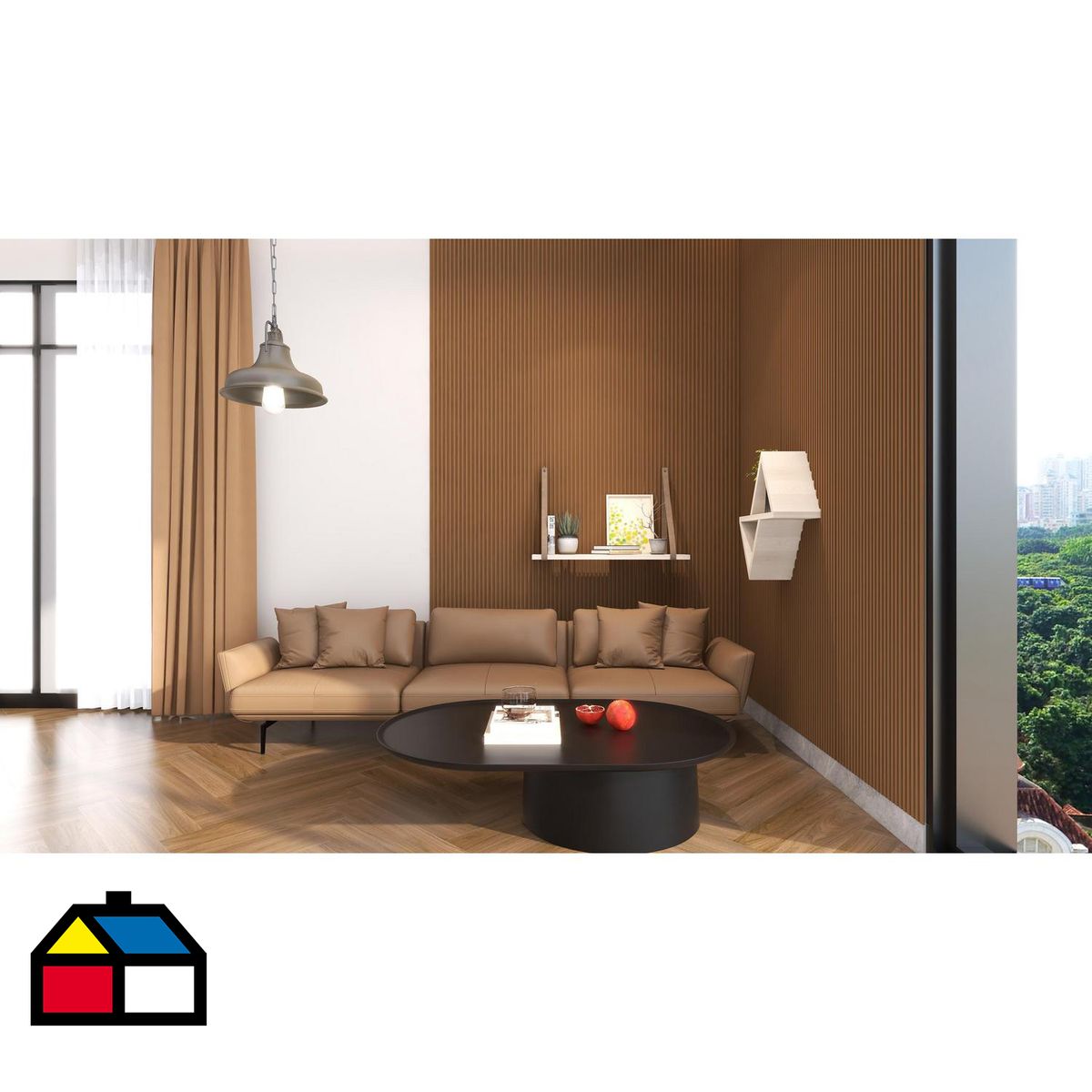 Painel 3d Dk Brw 240x12 0,28m2 Holztek, marca Holztek - Foto 2