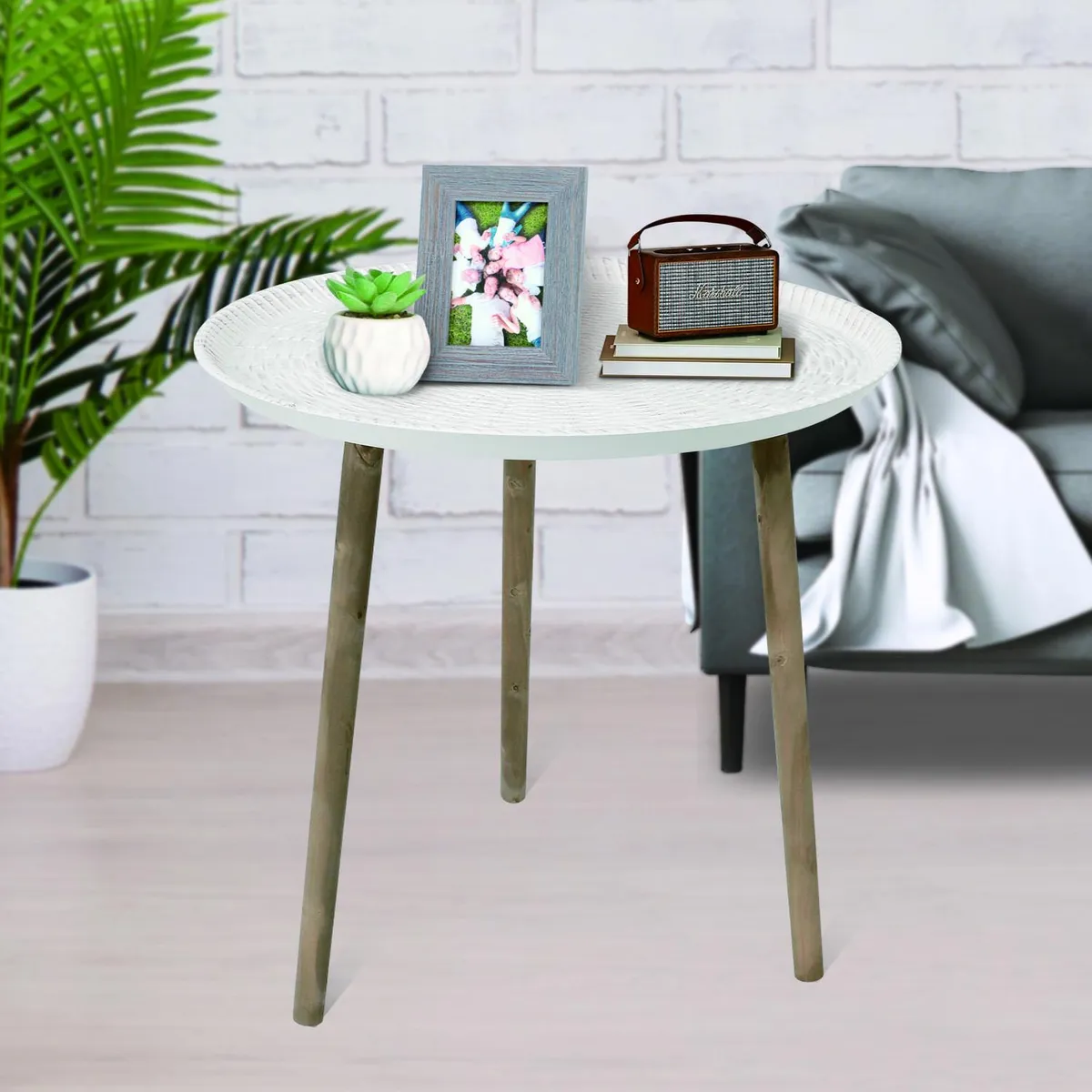 Mesa Lateral 60x60x58 Branco Just Home Collection, marca Just Home Collection - Foto 2