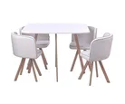 Conjunto Mesa de Jantar Pizza Branco 4 Cadeiras Just Home Collection