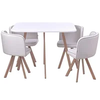 Conjunto Mesa de Jantar Pizza Branco 4 Cadeiras Just Home Collection