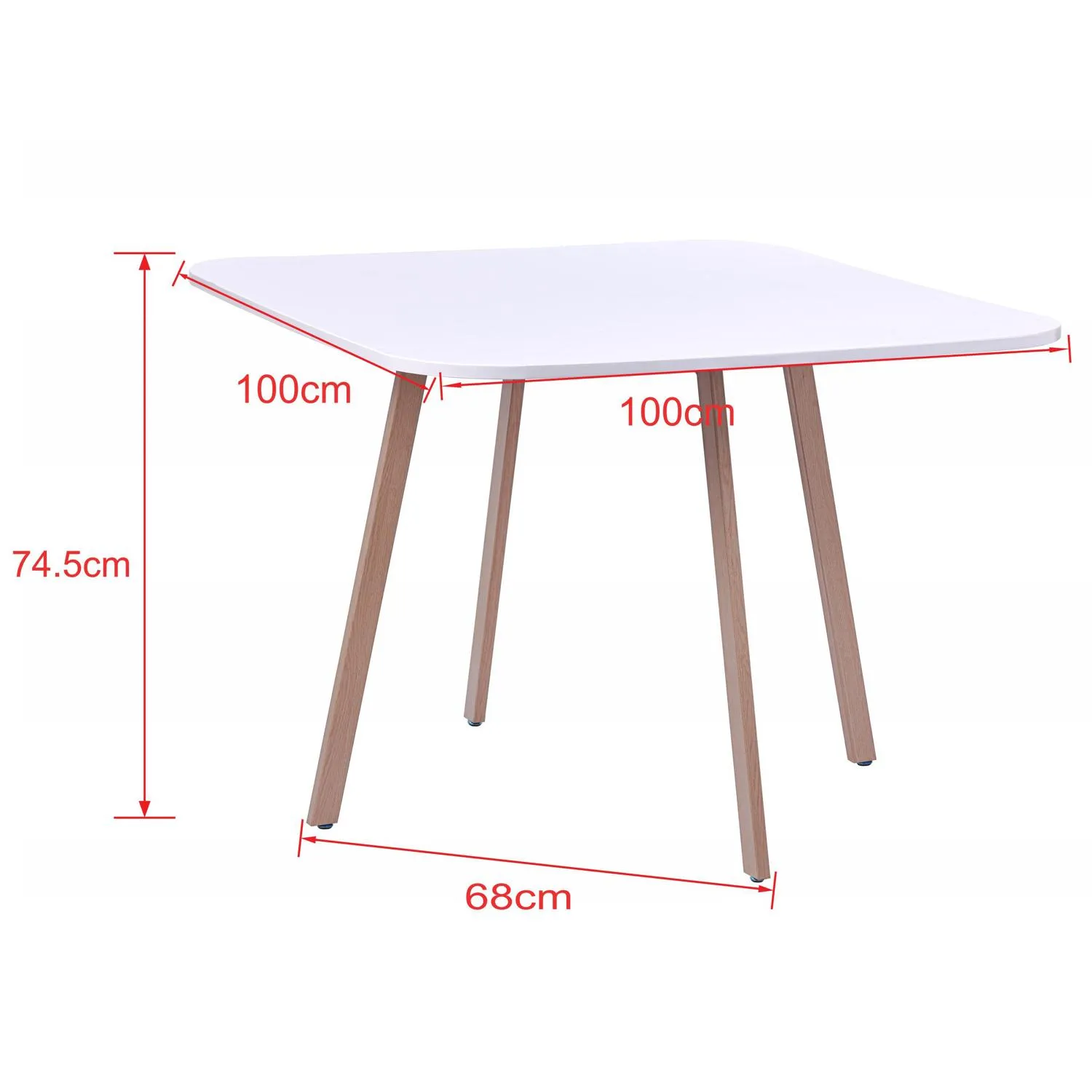 Conjunto Mesa de Jantar Pizza Branco 4 Cadeiras Just Home